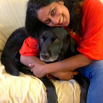 Geraldine DSilva hugging her dog 350x350 - Maddie’s Candid Conversation with Geraldine D’Silva